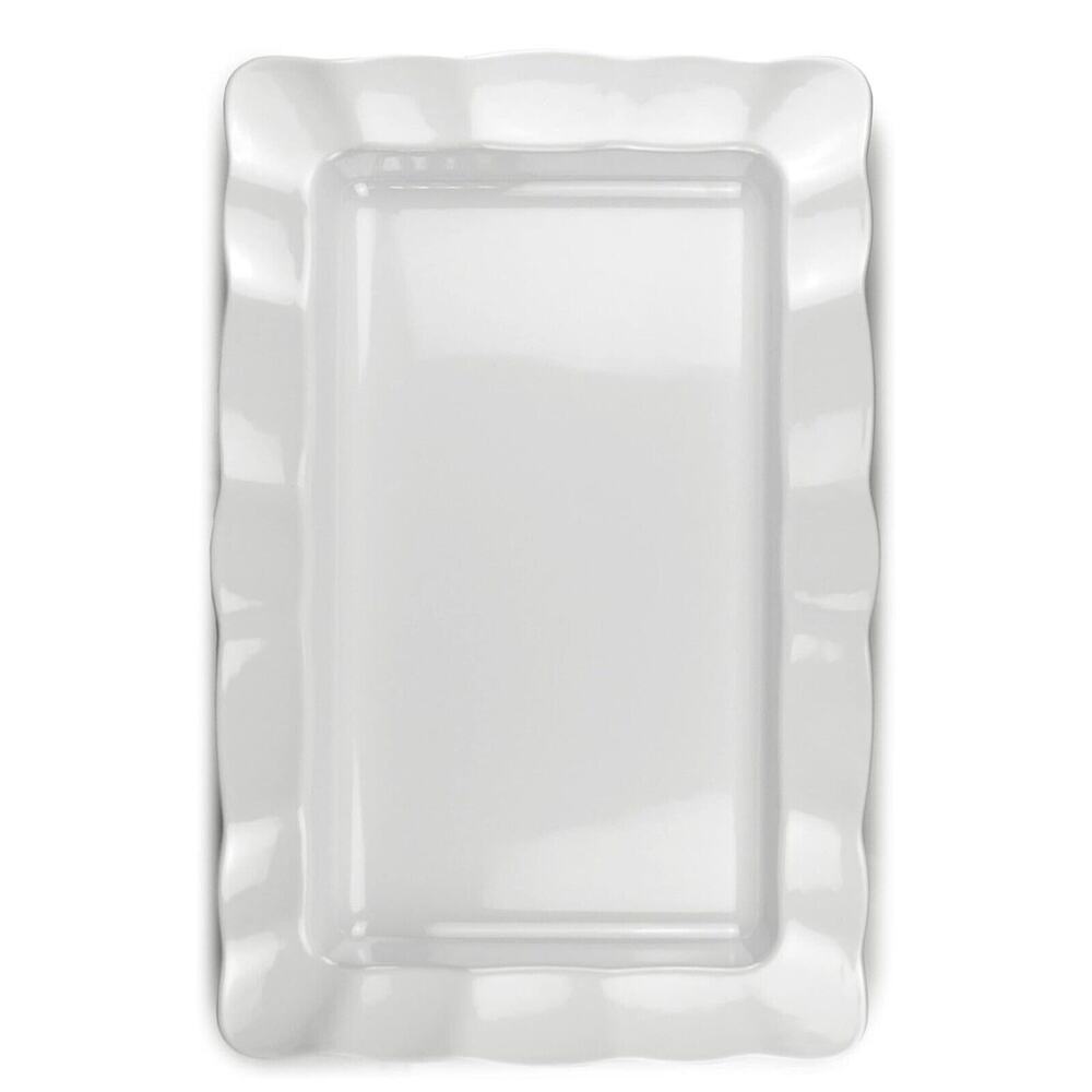 Extreme Consumer Products 22 Inch Scalloped Serving Platter Melamine Cream